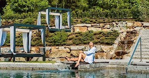 Außenpool im kinderfreundlichen Hotel Ulrichshof in Rimbach